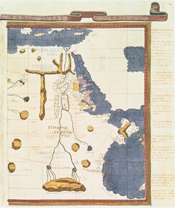 プトレマイオスの写本、1470年頃のエジプトからエチオピアへの地図。